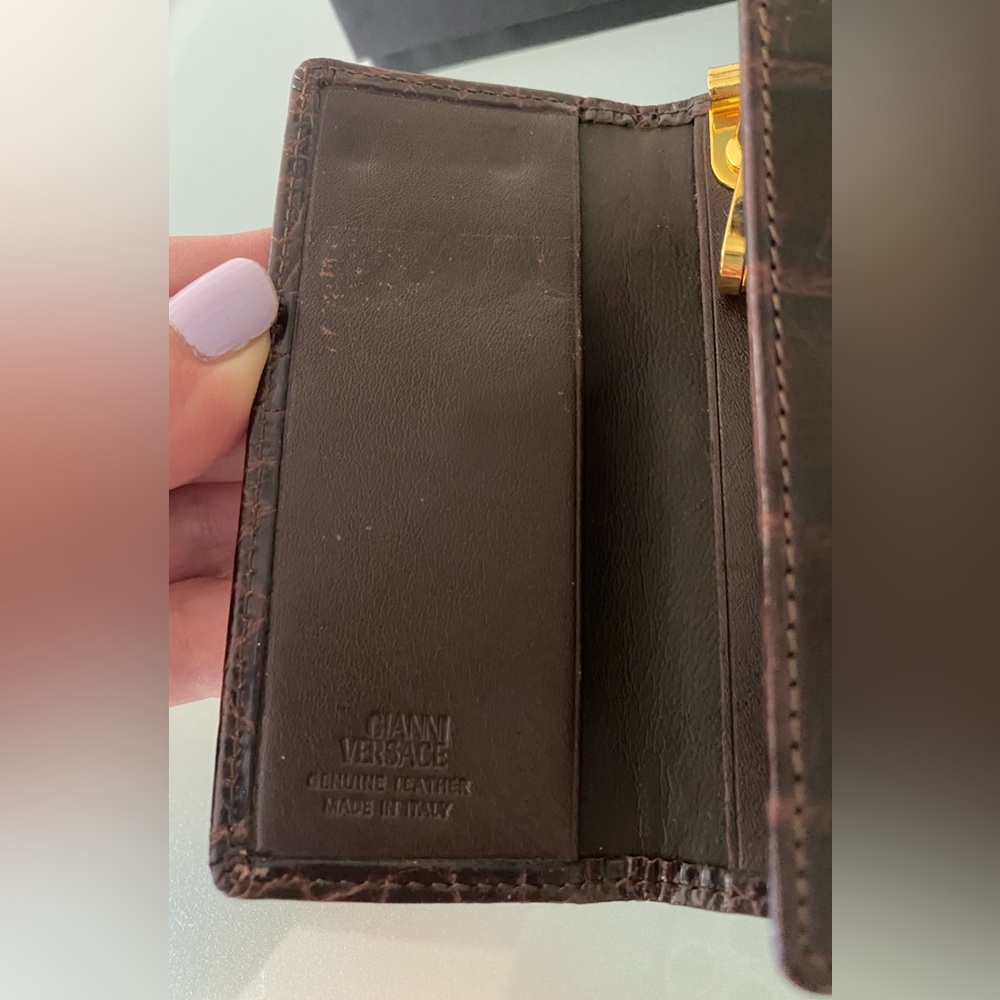 NEW Gianni VERSACE KEYS holder/wallet Leather crocodile imprint ITALY - Picture 9 of 12